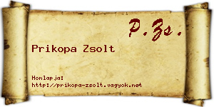 Prikopa Zsolt névjegykártya